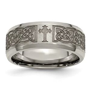 Silver Celtic Cross Men's Ring
